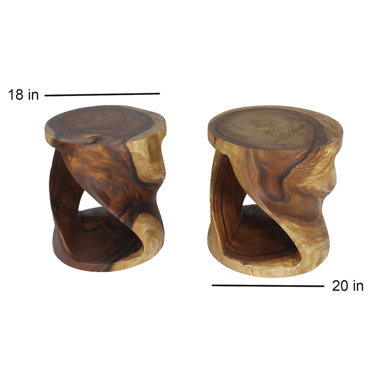 Haussmann® Round Twist End Table 20 in DIA x 20 in H Walnut