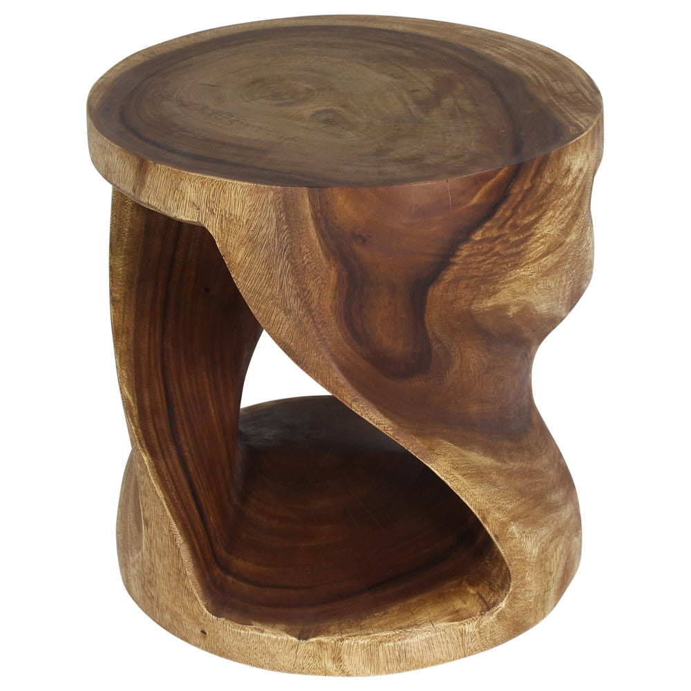 Haussmann® Round Twist End Table 20 in DIA x 20 in H Walnut