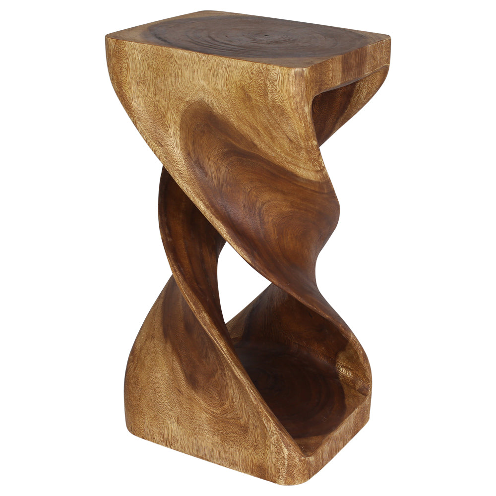 Haussmann® Wood Rectangular Double Twist 12 in x 14 in x 26 in H Walnut Oil