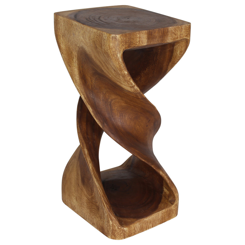 Haussmann® Wood Rectangular Double Twist 12 in x 14 in x 26 in H Walnut Oil