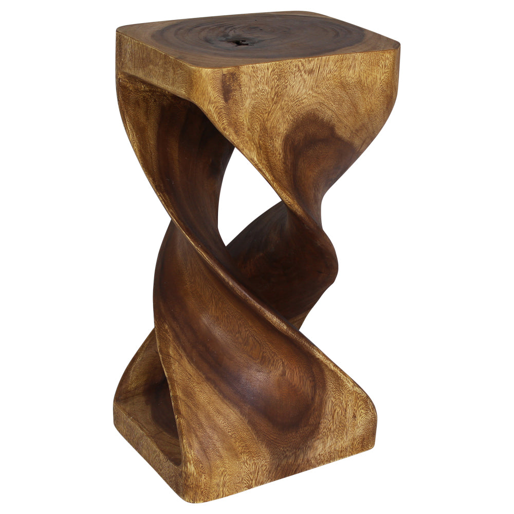 Haussmann® Wood Rectangular Double Twist 12 in x 14 in x 26 in H Walnut Oil