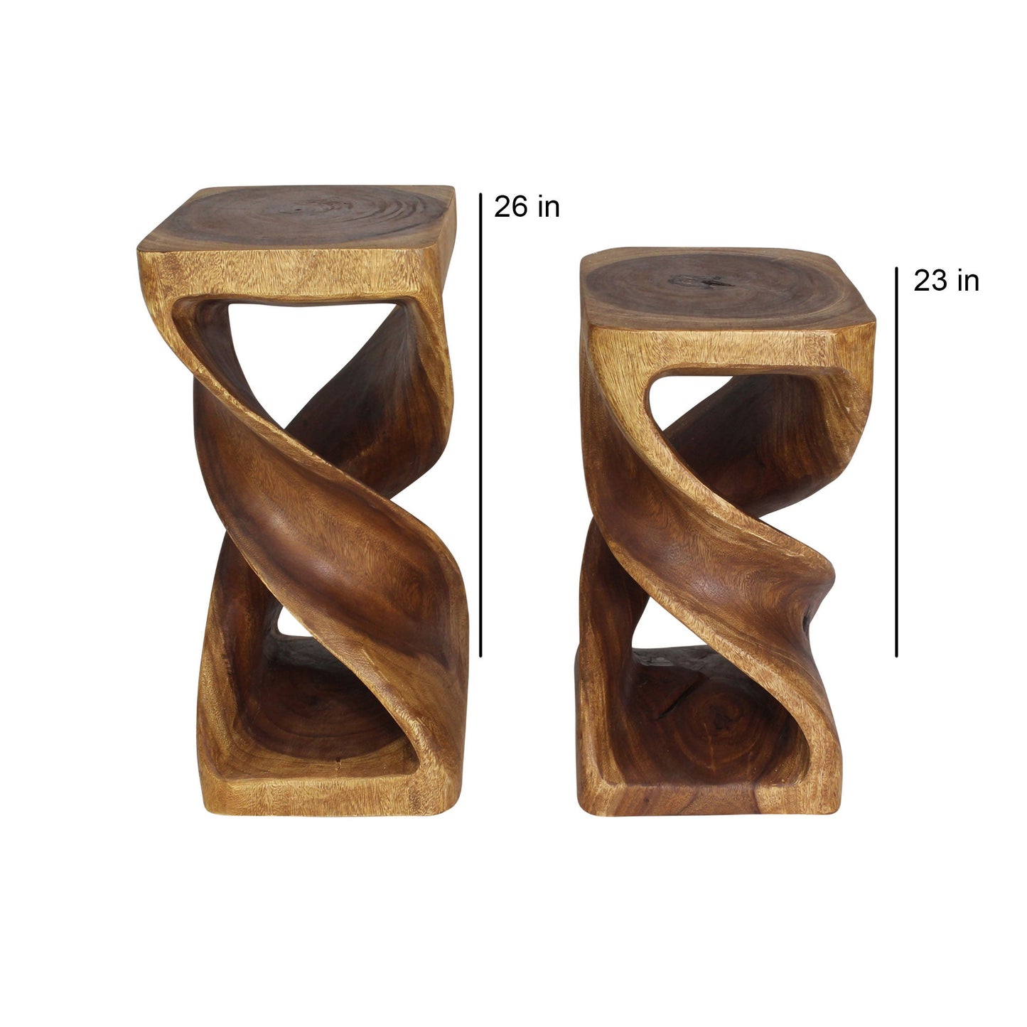 Haussmann® Wood Rectangular Double Twist 12 in x 14 in x 26 in H Walnut Oil
