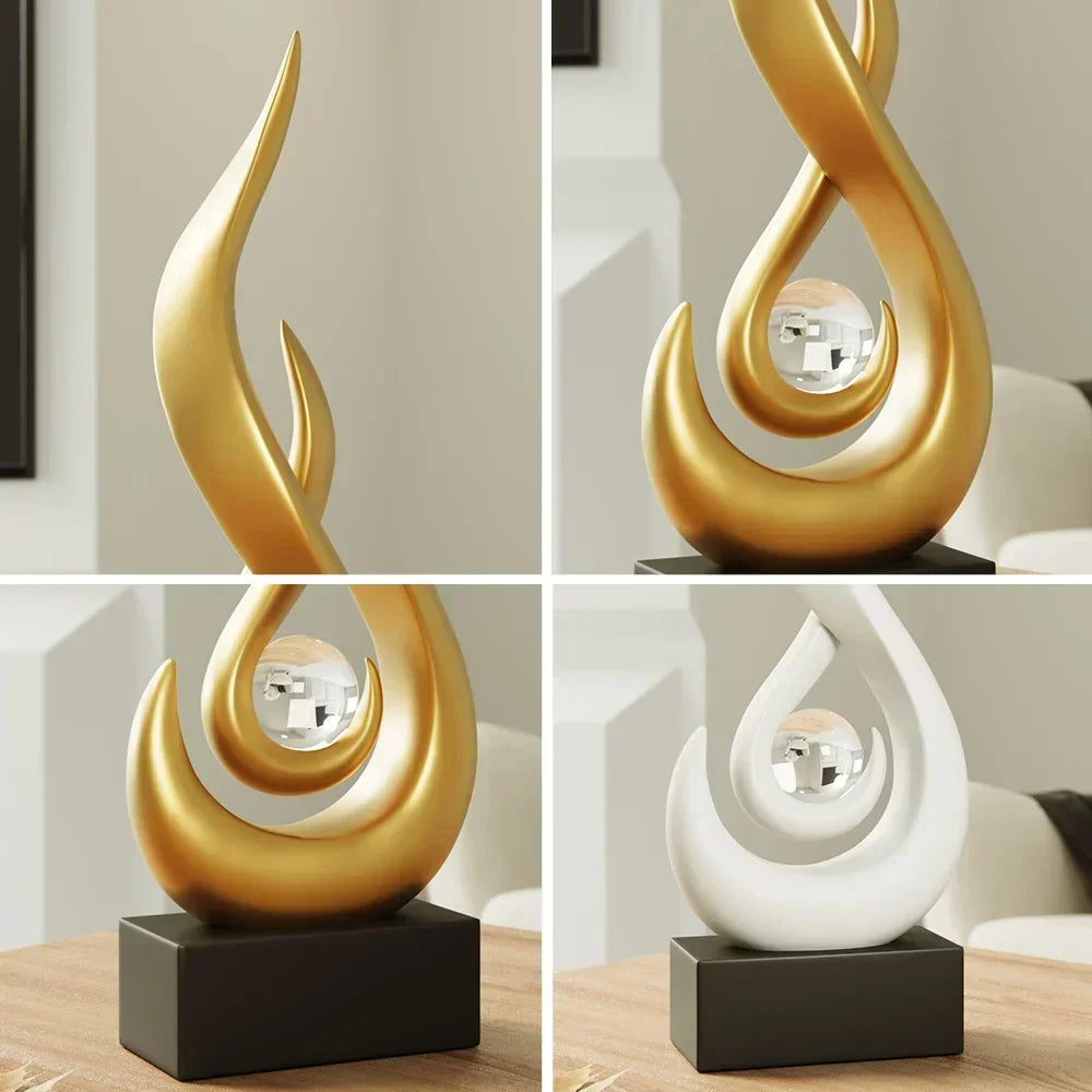 Creative Abstract Ceramic Sculpture – Modern Home Decor for Living Room & Bookshelf