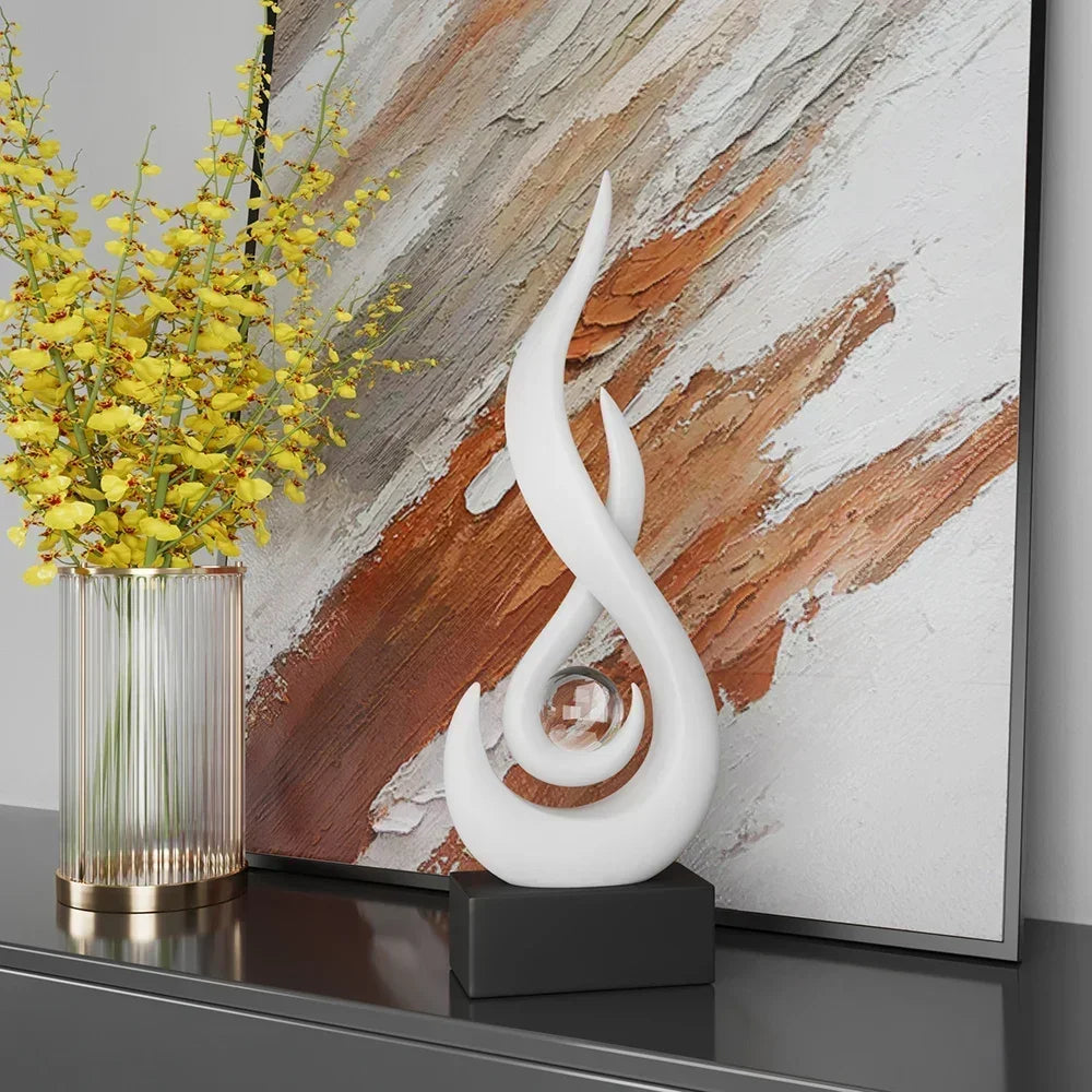 Creative Abstract Ceramic Sculpture – Modern Home Decor for Living Room & Bookshelf