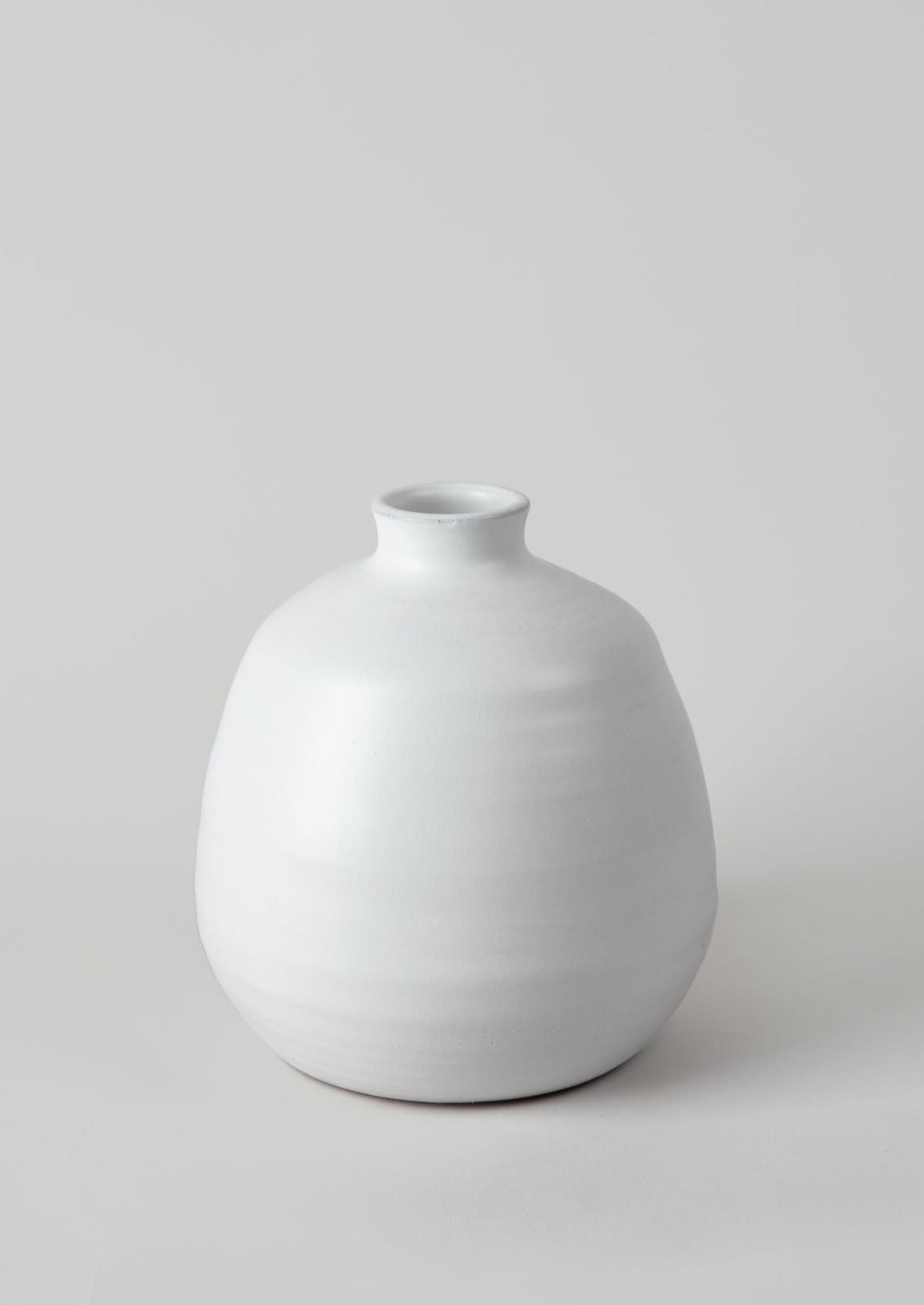 Large Handmade Ceramic Ronda Vase in Matte White Glaze - 10.5"