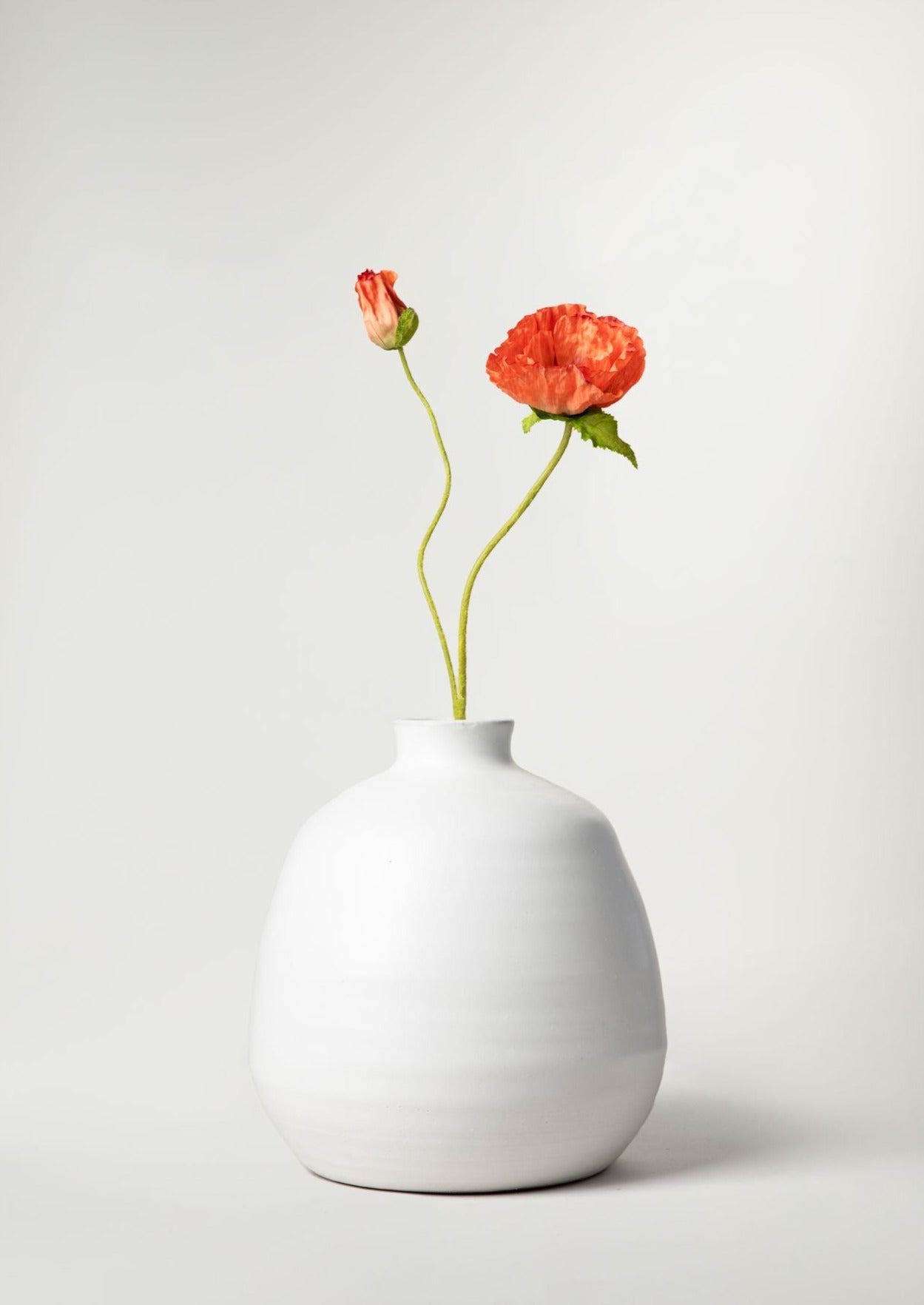 Large Handmade Ceramic Ronda Vase in Matte White Glaze - 10.5"