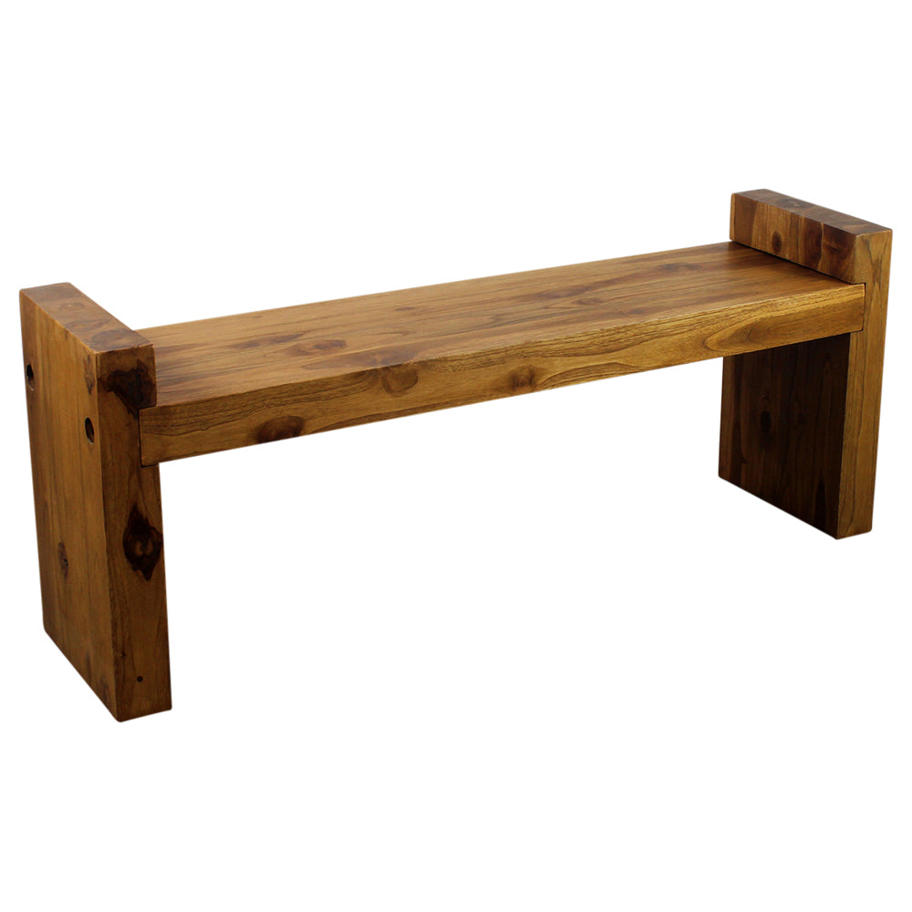 Haussmann® Teak Block Bench 48 x 12 x 19 inch High KD Oak Oil