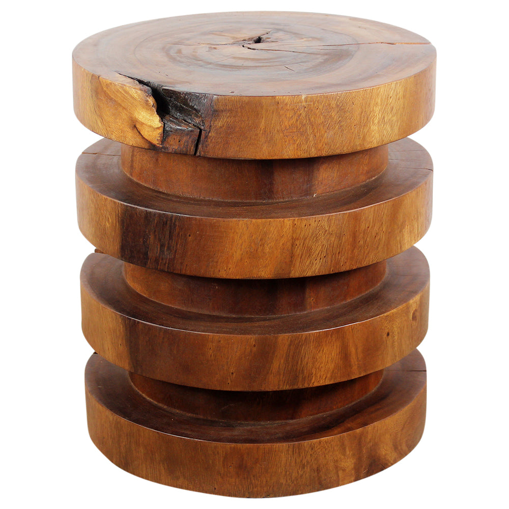 Haussmann® Wood Towering Rings Table 18 in DIA x 20 in H Walnut Oil