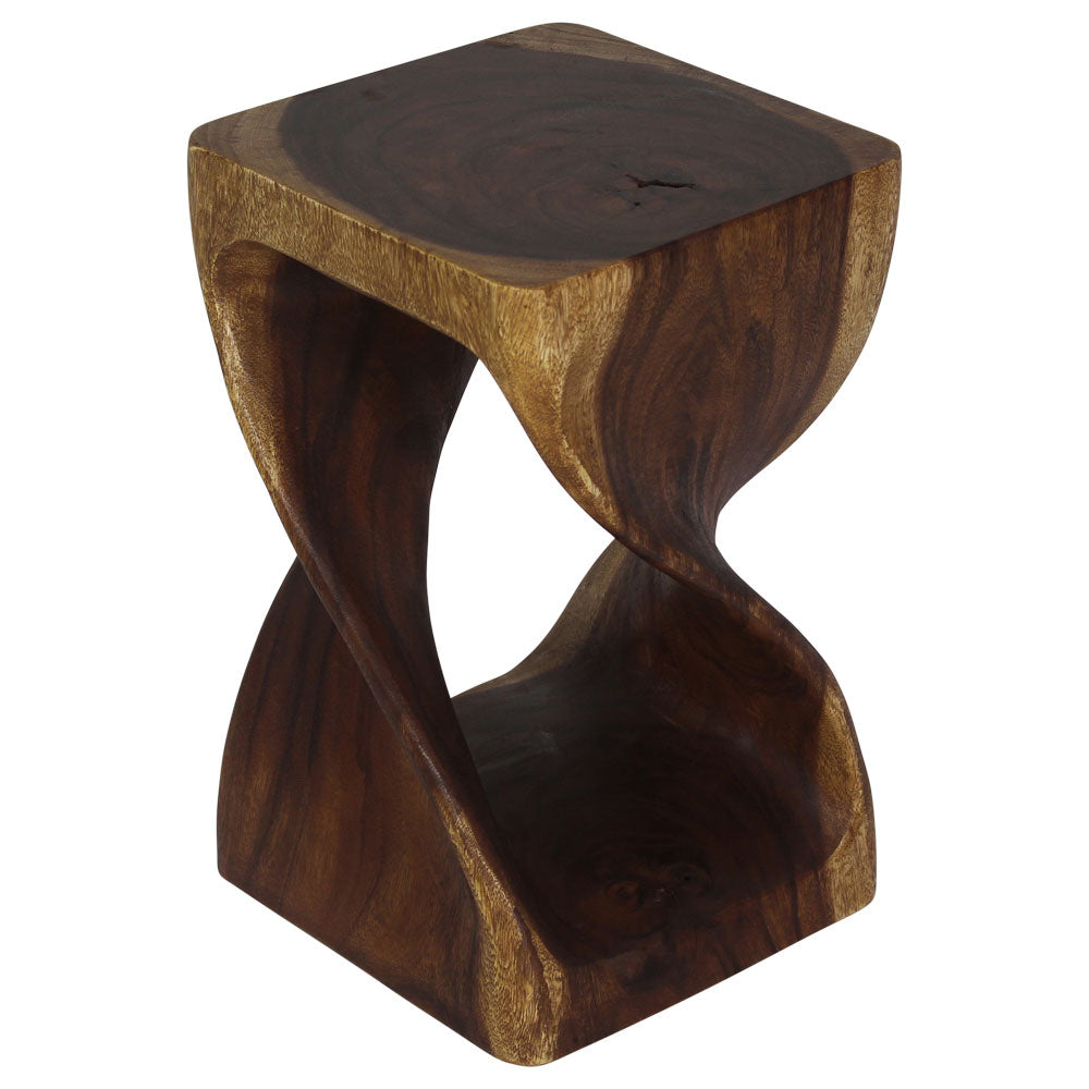 Original Wood Twist Accent Stool 10 X 10 X 16 In High Walnut Oil