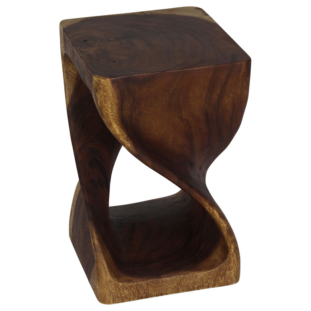 Original Wood Twist Accent Stool 10 X 10 X 16 In High Walnut Oil