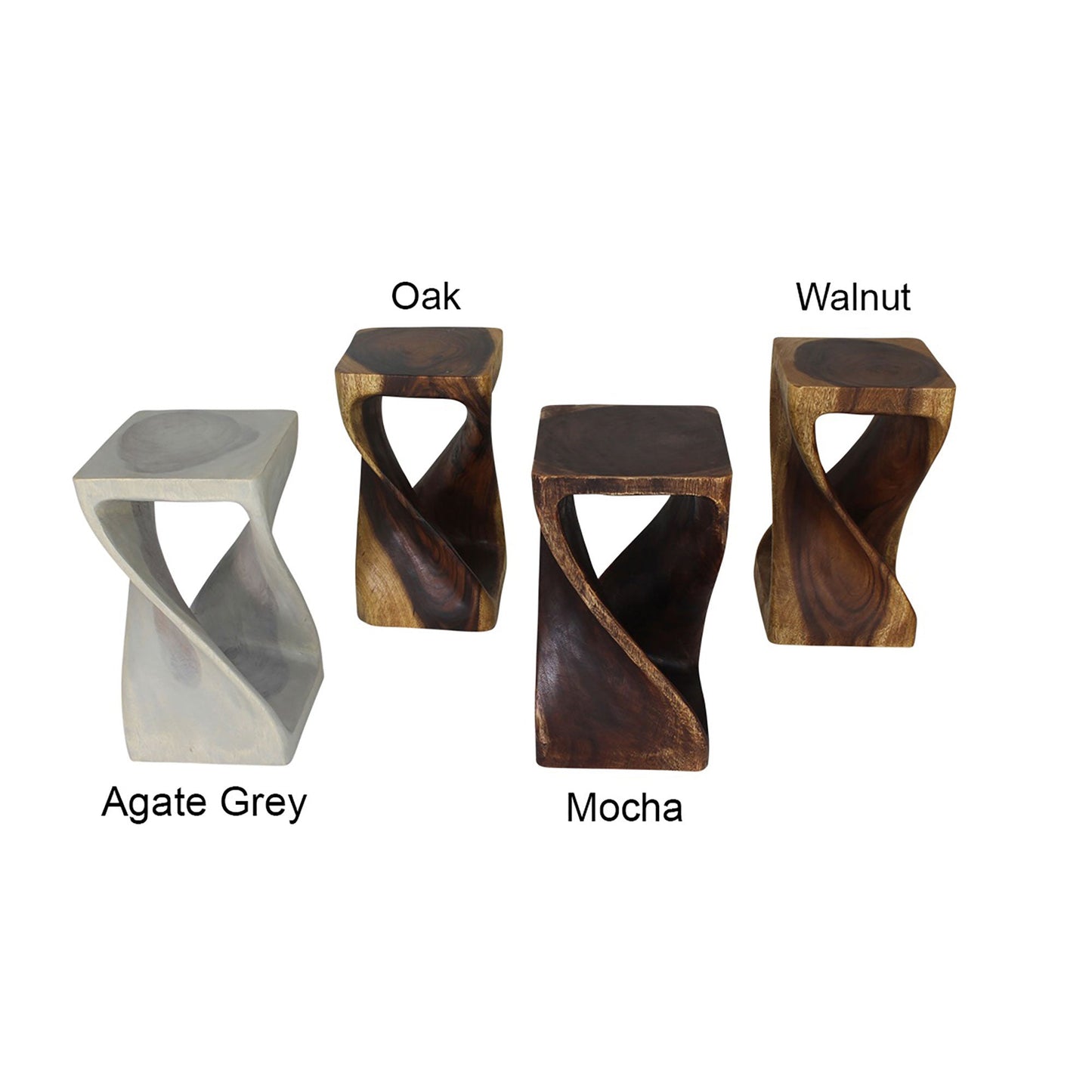 Original Wood Twist Accent Stool 10 X 10 X 18 In High Walnut Oil