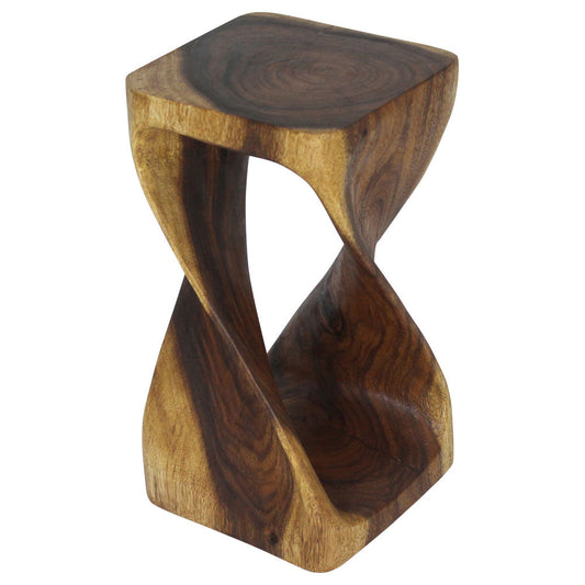 Original Wood Twist Accent Stool 10 X 10 X 18 In High Oak Oil