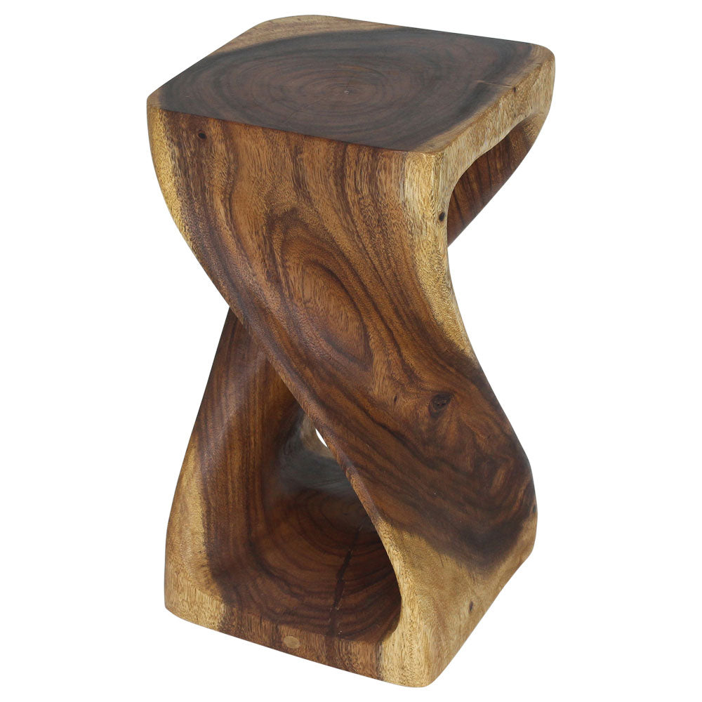 Original Wood Twist Accent Stool 10 X 10 X 18 In High Oak Oil