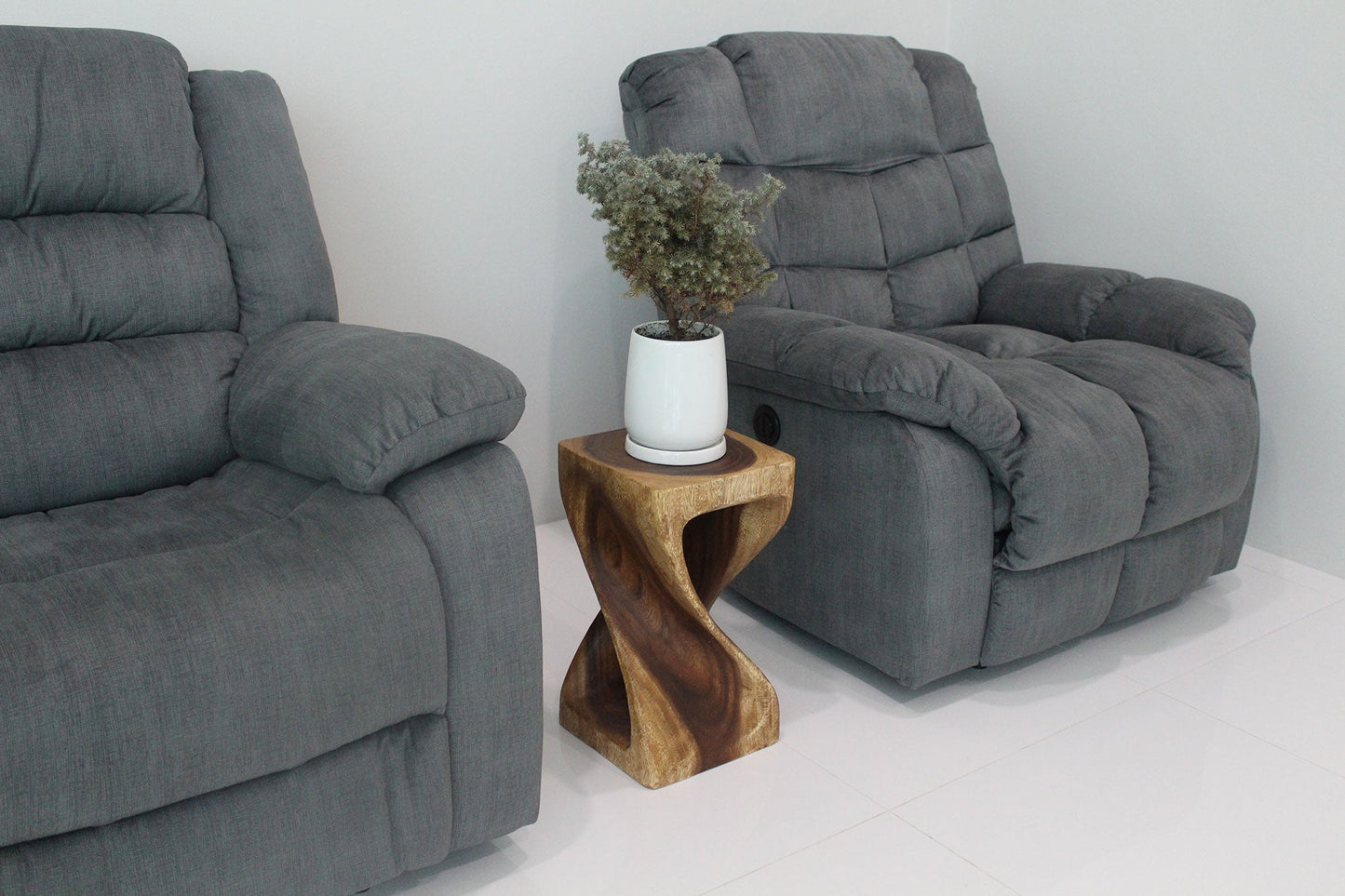 Original Wood Twist Accent Stool 10 X 10 X 18 In High Walnut Oil