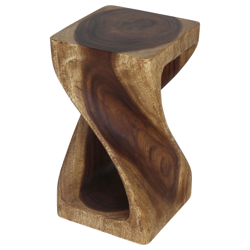 Original Wood Twist Accent Stool 10 X 10 X 18 In High Walnut Oil