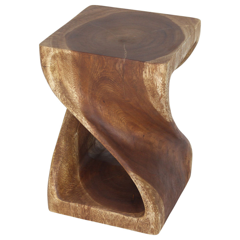 Haussmann® Original Wood Twist Stool 12 X 12 X 18 In High Walnut Oil