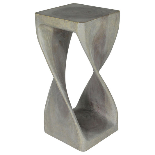 Haussmann® Original Wood Twist Stool 12 X 12 X 26 In High Grey Oil