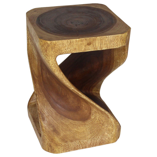 Haussmann® Original Wood Twist Stool 14 X 14 X 20 In High Walnut Oil