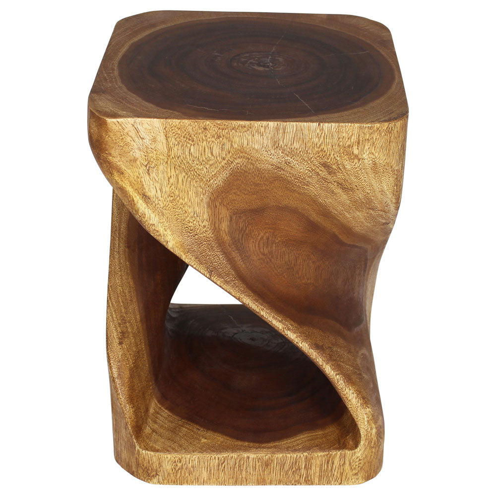 Haussmann® Original Wood Twist Stool 14 X 14 X 20 In High Walnut Oil
