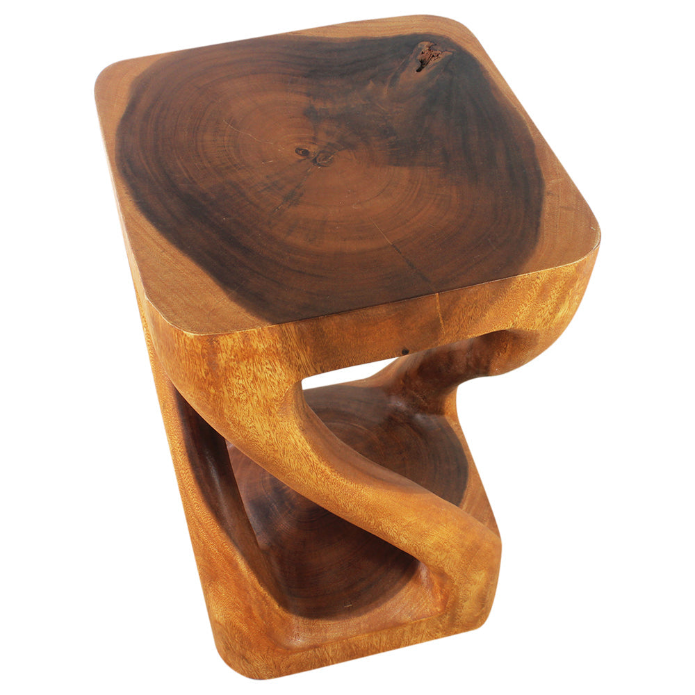 Haussmann® Wood Vine Twist Stool Accent Table 14 in x 23 in H Cherry Oil