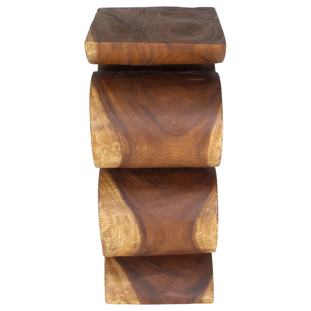 Haussmann® Wood Wave Verve Accent Snake Table 12x14x30 in H Walnut Oil