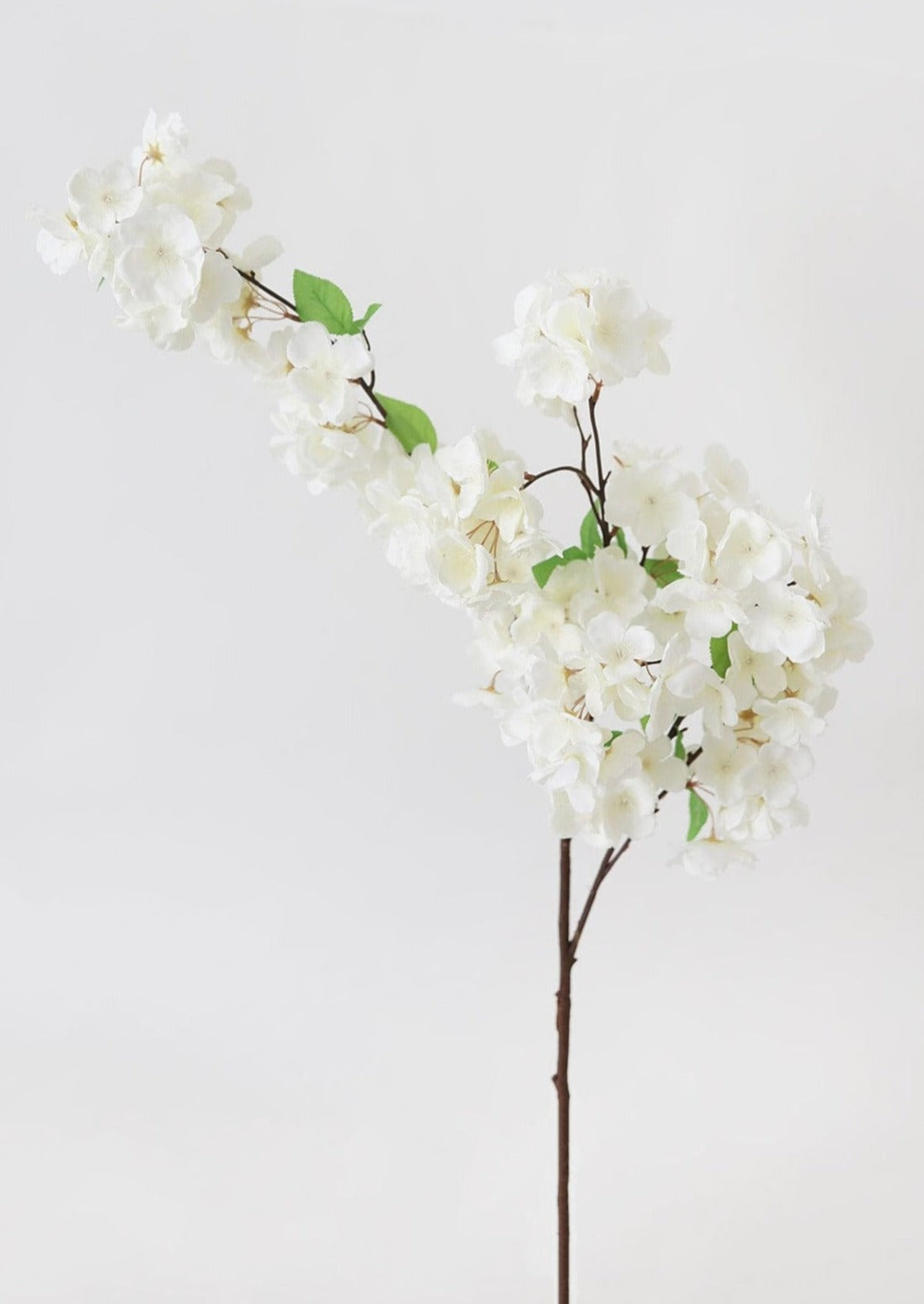 Faux Flowers Cherry Blossom Stem in Cream White - 44"