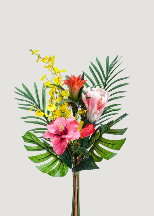 Colorful Mixed Bundle of Faux Tropical Flowers - 25"