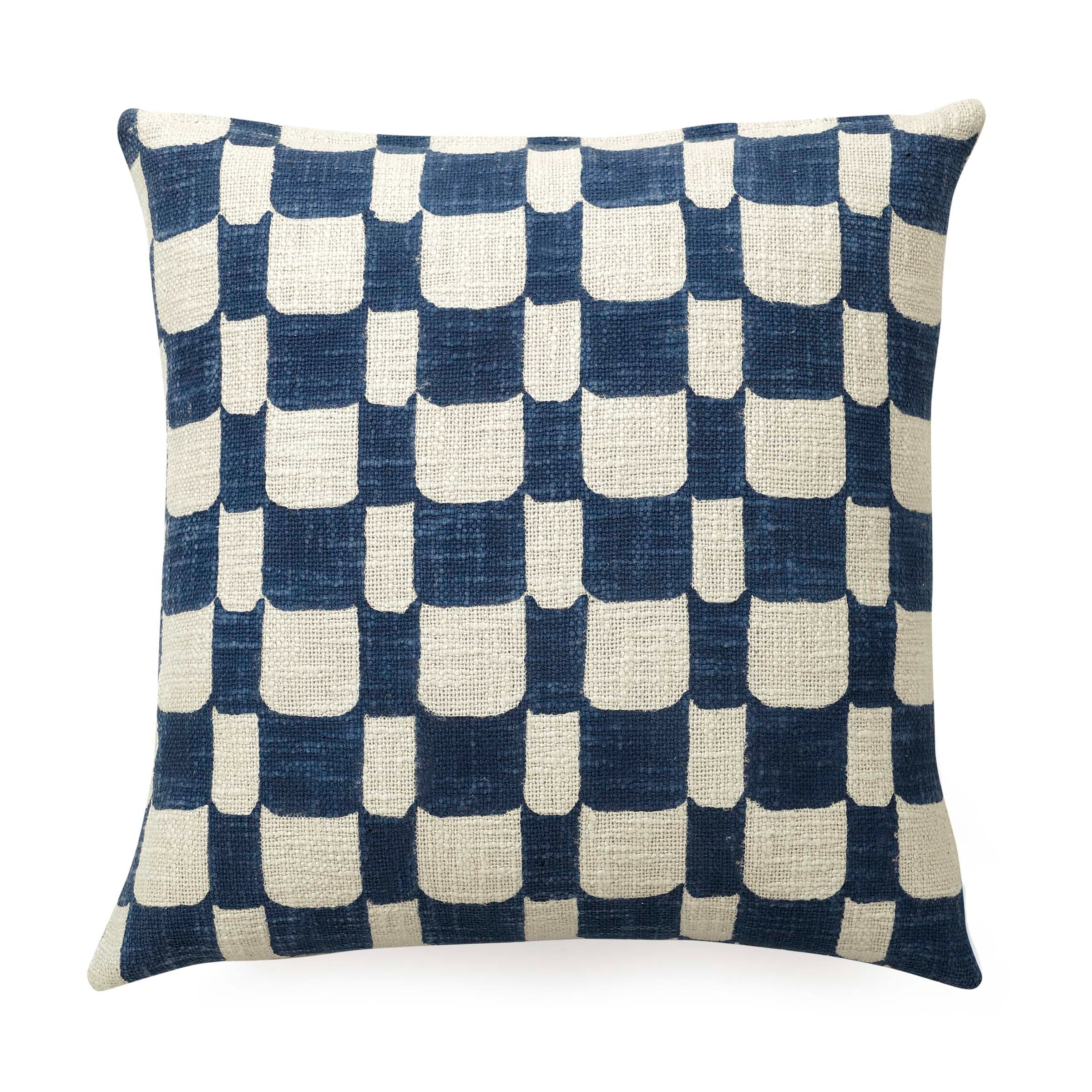 Casa Amarosa Checkered Block Printed Pillow