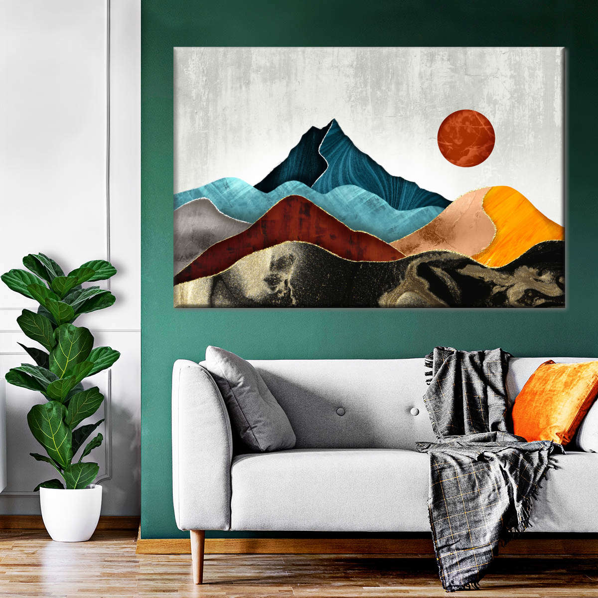 Sunset Over Mountains Wall Art