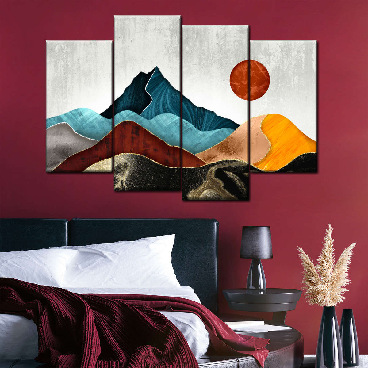 Sunset Over Mountains Wall Art