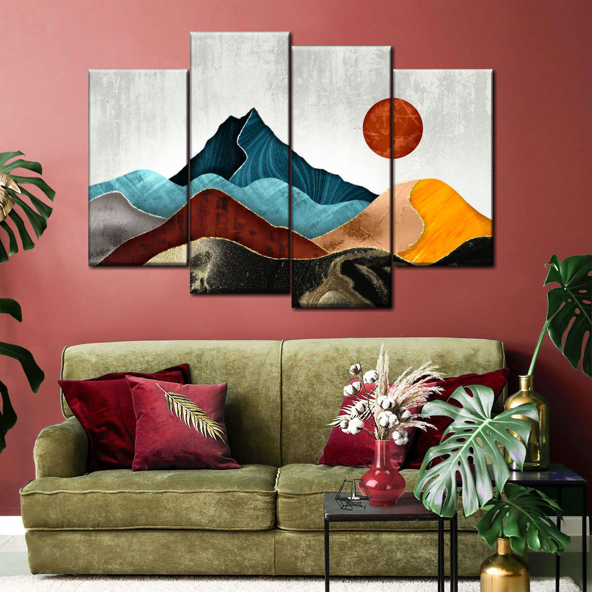 Sunset Over Mountains Wall Art