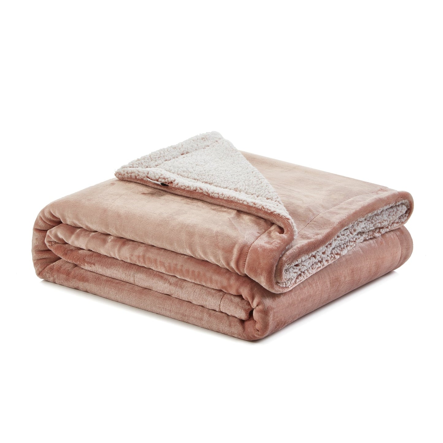 Zakary Flannel Reversible Heathered Sherpa Throw Blanket