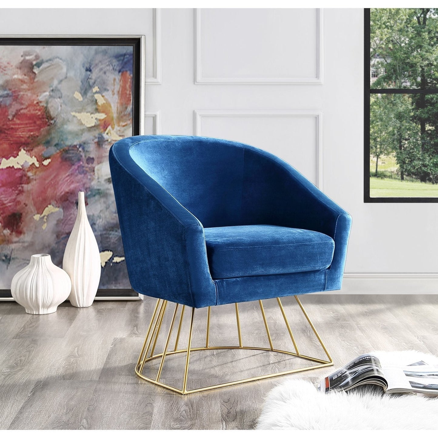 Adalene Velvet Accent Chair