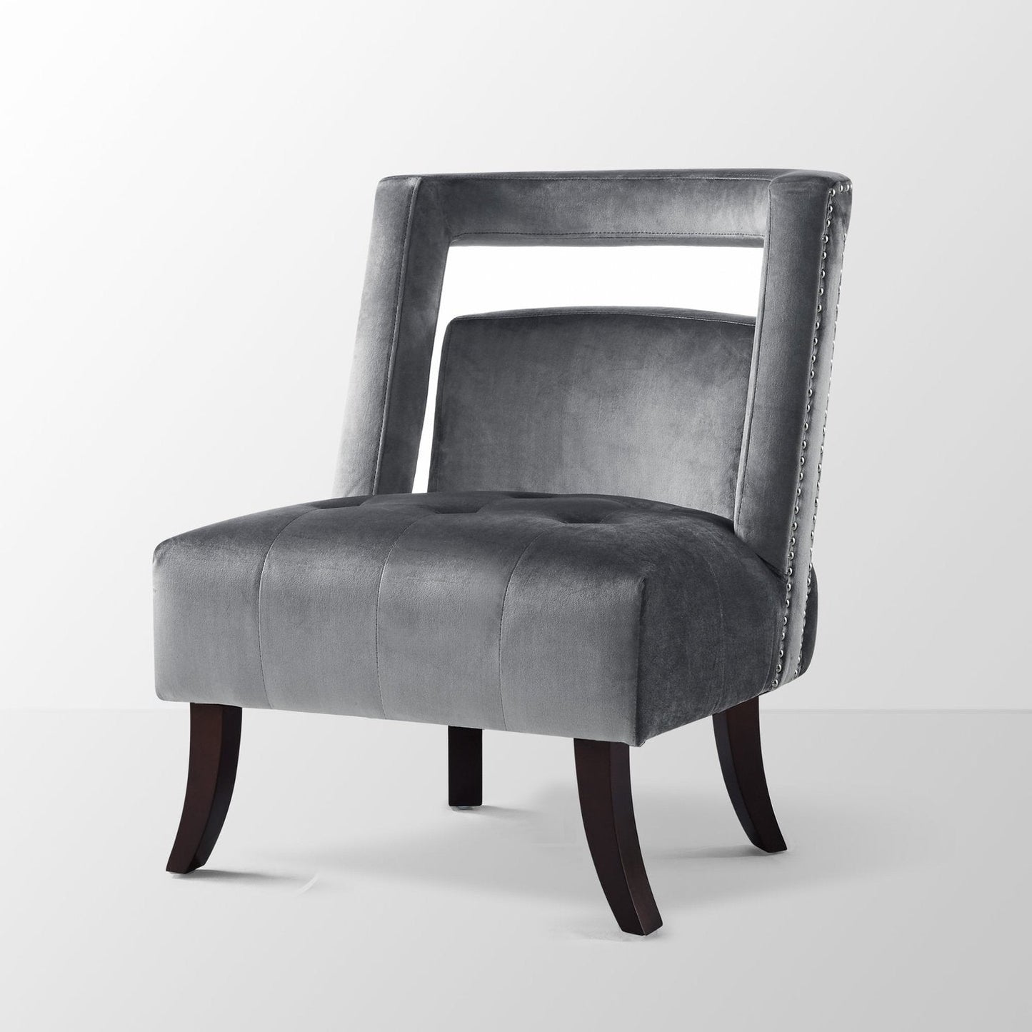 Salvador Velvet Armless Accent Chair