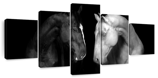 Monochromatic Horses Wall Art