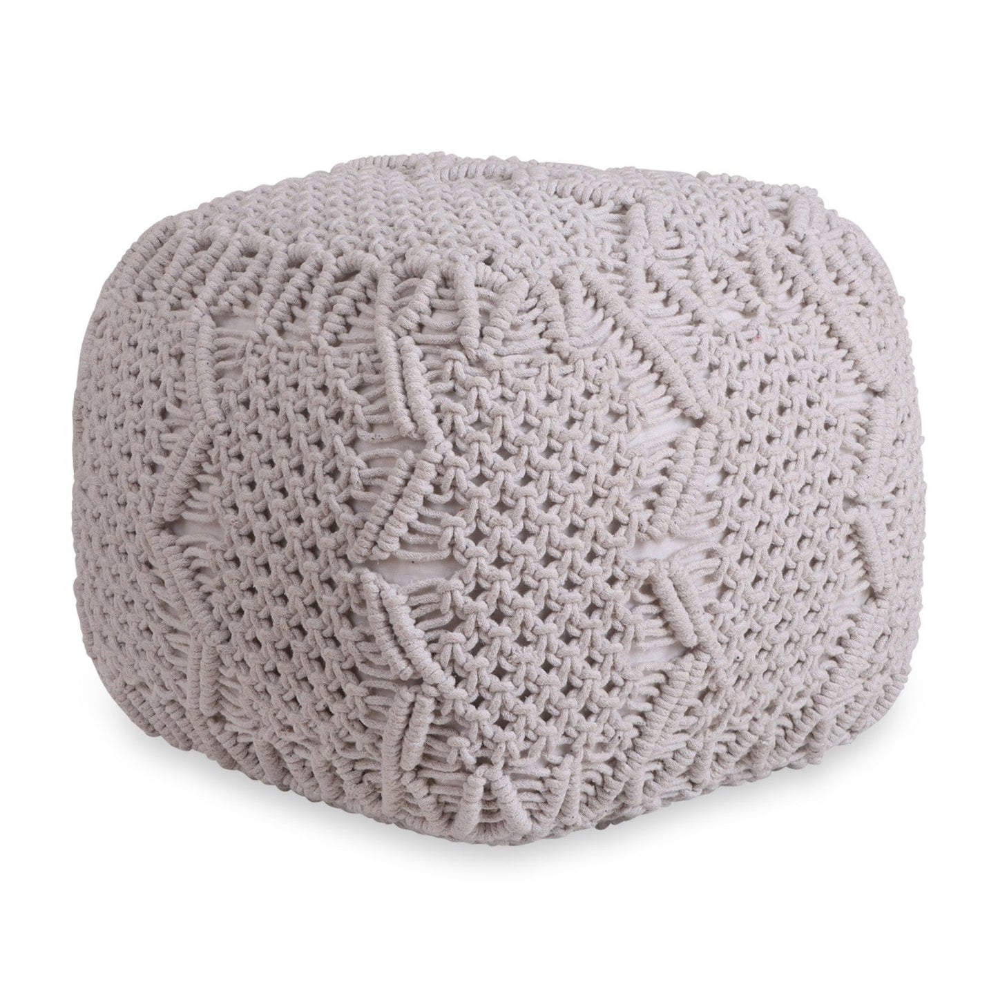 Gauge Hand Knitted Pouf