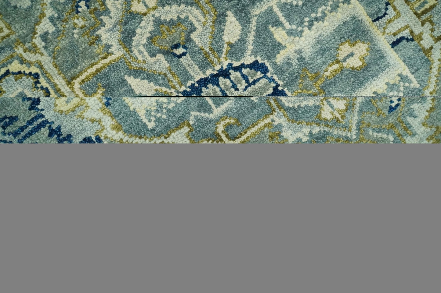 Antique design Gray, Olive and Blue Traditional Hand Knotted Custom Made wool Rug