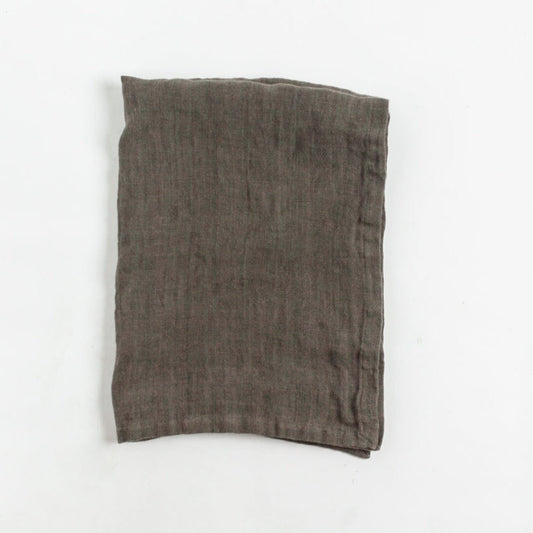 Stone Washed Linen Tea Towel - Iron Ore