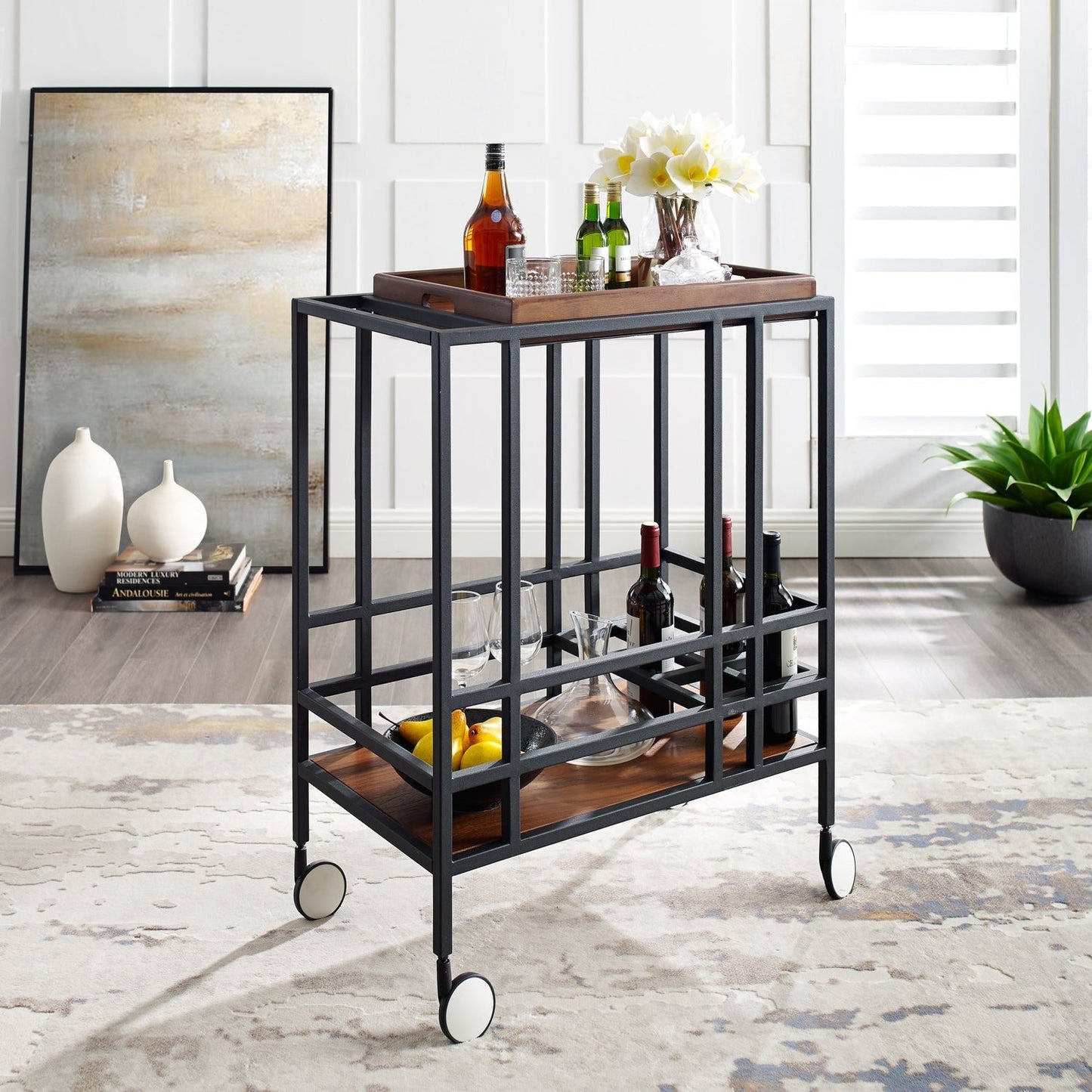 Ron Bar Cart Serving Tray