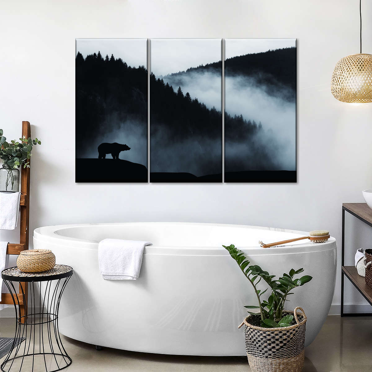 Foggy Mountain Bear Wall Art