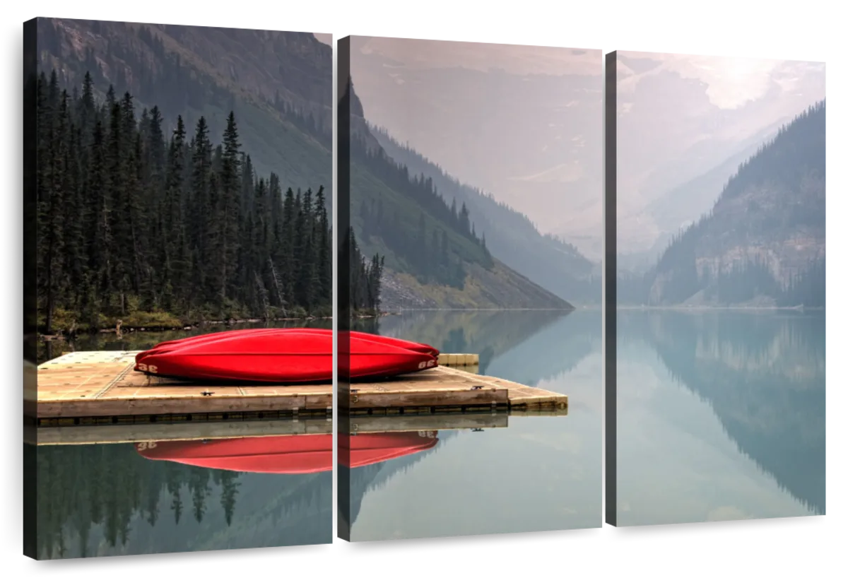 Mountain Lake Kayak Wall Art