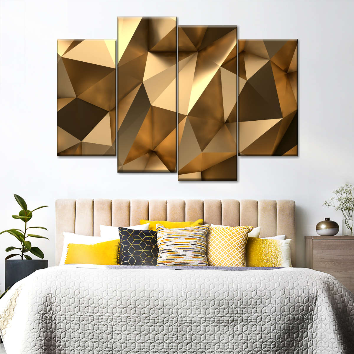 Golden Abstract Wall Art