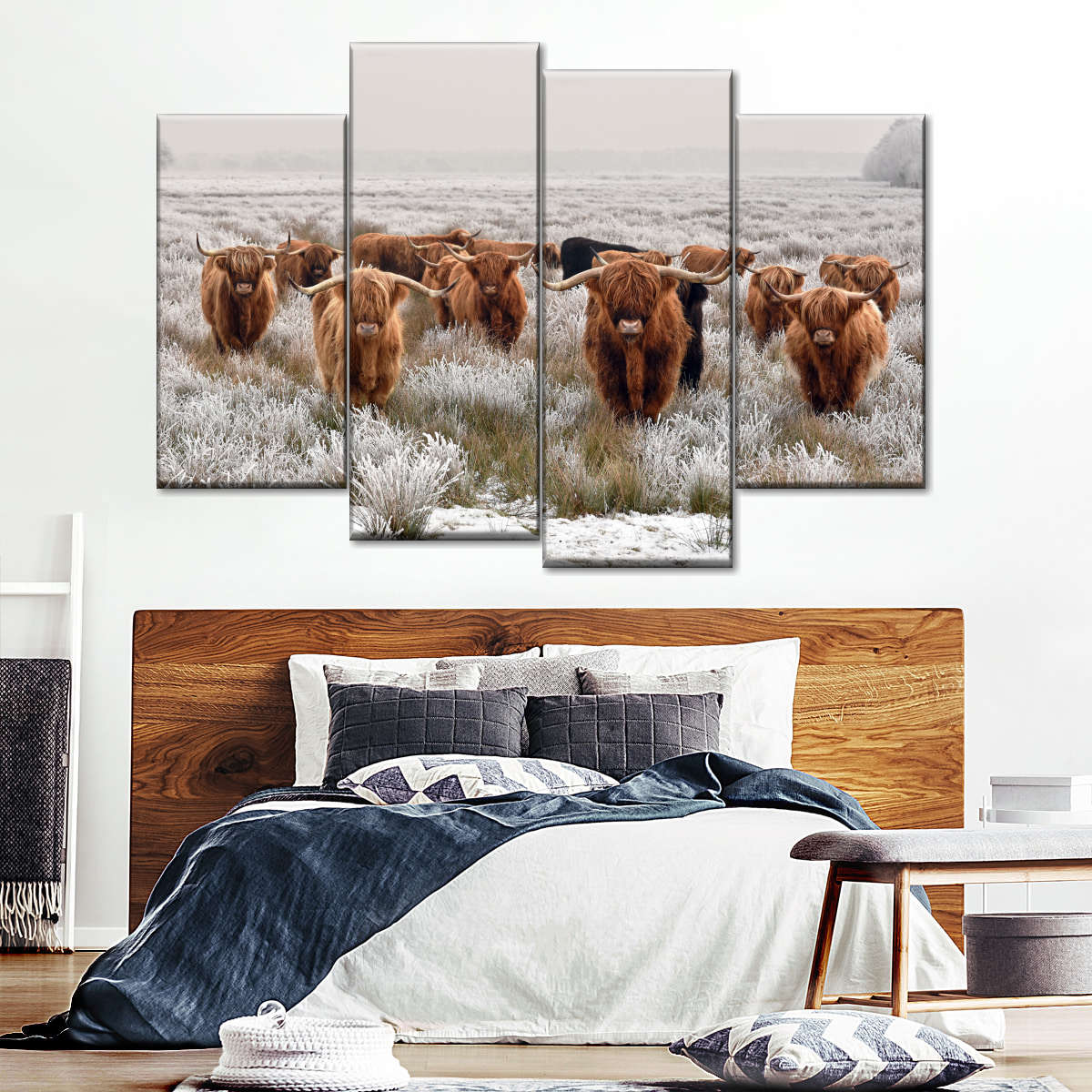 Winter Highland Cows Wall Art