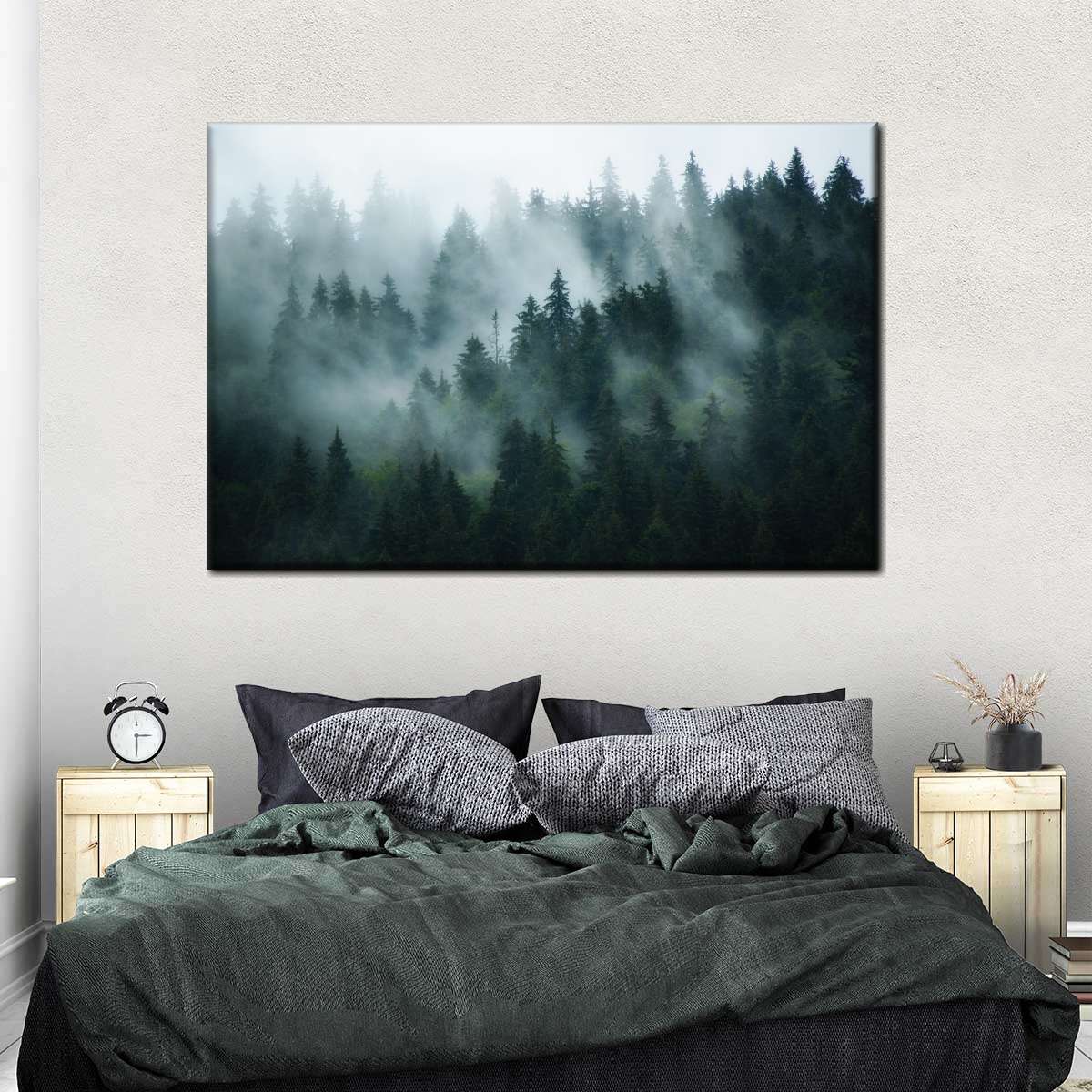 Misty Fir Forest Wall Art