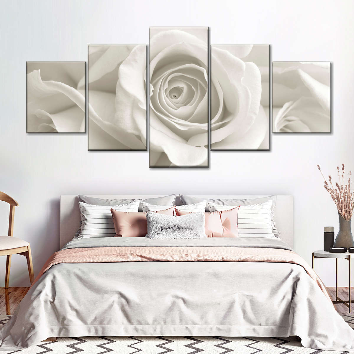 Pure White Roses Wall Art