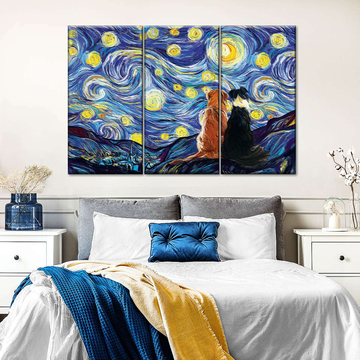 Dogs Journey Starry Night Wall Art