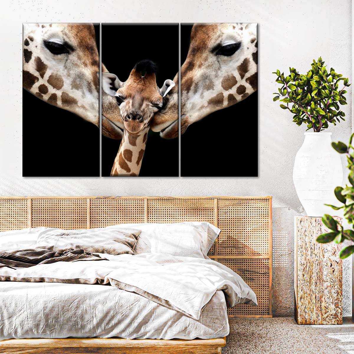 Happy Giraffe Family Wall Art