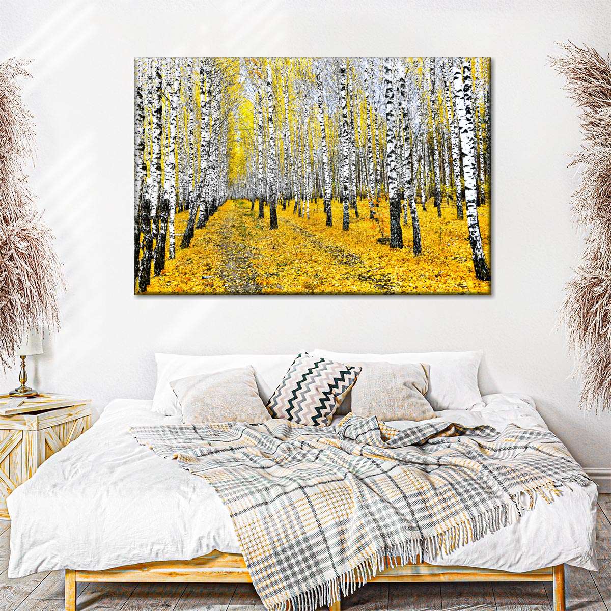 Autumn Birch Forest Trees Wall Art