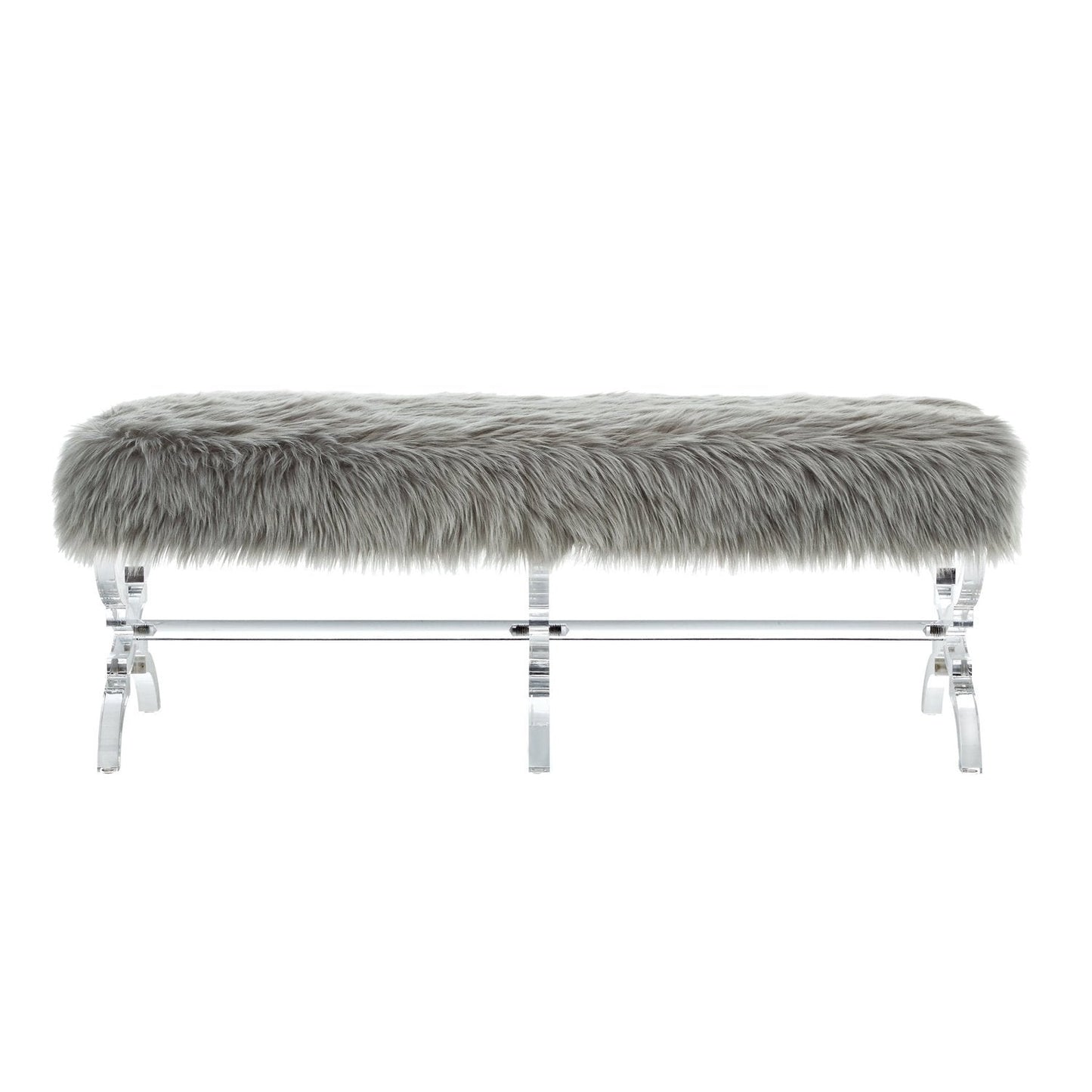 Giselle Faux Fur X-Leg Bench