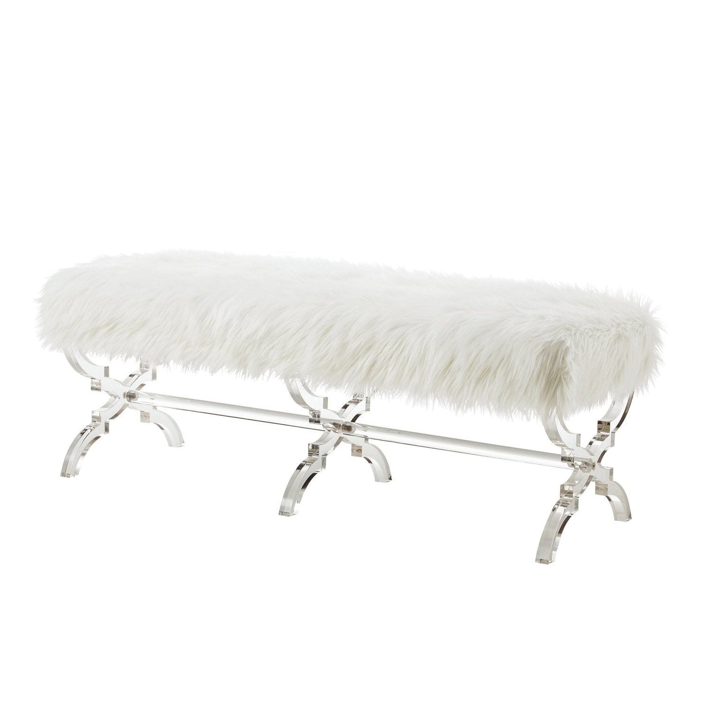 Giselle Faux Fur X-Leg Bench